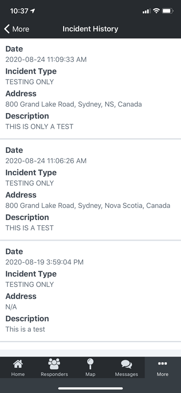 App Incident History