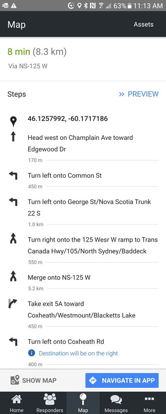 App Map Written Directions 