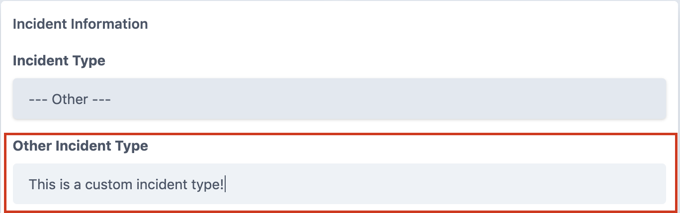 Custom Incident Type