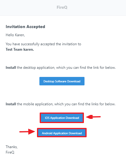 FireQ App Invitation