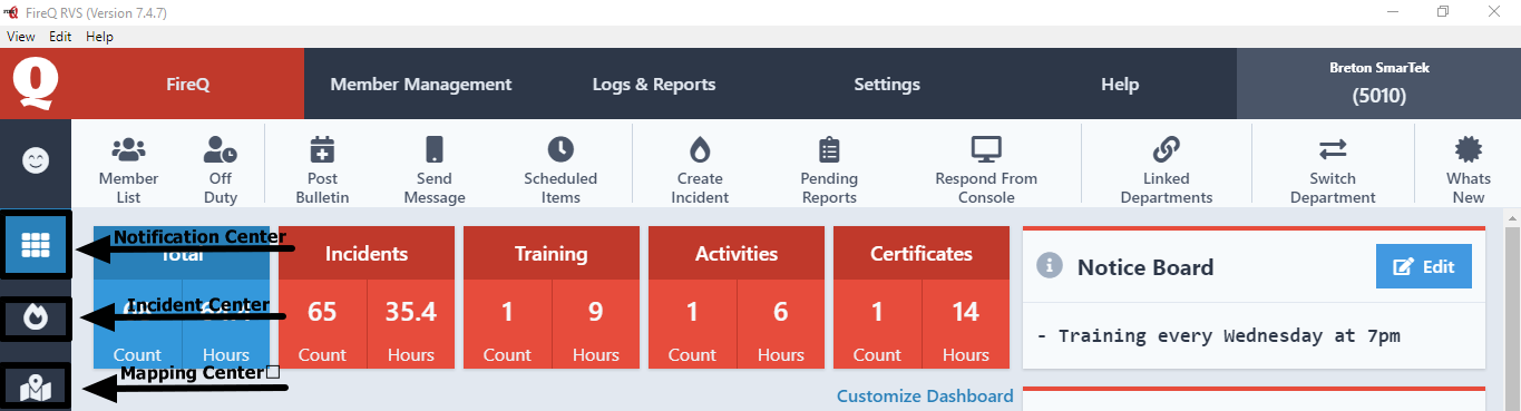 FIREQ Module View