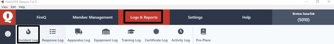Internal Report Toolbar