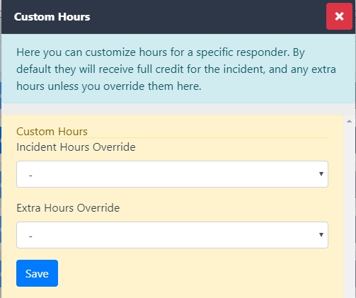 Internal Report Custom Hours
