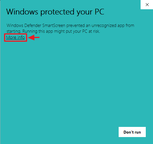 Windows Defender Message